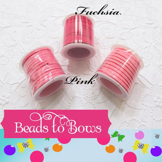 5M Roll Faux Fuchsia, Pink Suede Cord, 3 X 1.5mm Jewelry Making Cord, Suede Lacing, Bracelet String, 5M = 16 Feet