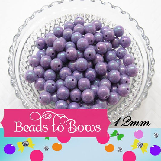 AB 12mm Purple Bubblegum Beads, Iridescent Pink Beads, 12mm Bubblegum Beads, Beads, DIY Chunky Bubblegum Bead Supply