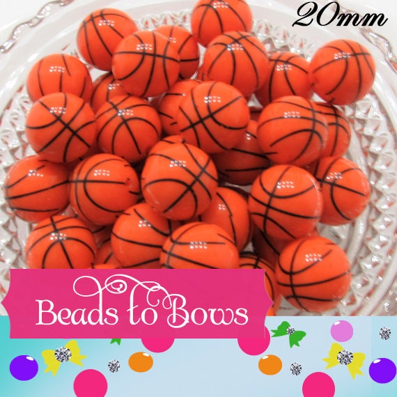 20mm Basket Ball Beads, Orange Basketball Beads, Bubblegum Beads, Chun –  Beadstobows