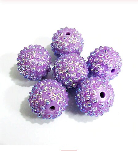 20mm Purple Flower Rhinestone Beads, Bubblegum Bead, Chunky Rhinestone Bead Gumball Bead, 20mm  Bubblgum Bead Supply, Chunky Bead Supply