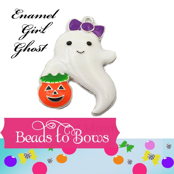 46mm Halloween Ghost Pendant, Girl Ghost Pendant, Bubblegum  Halloween Pendant, Chunky Bead Supply,