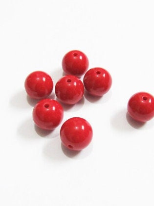 50 Red 12mm Bubblegum Beads , Chunky Bubblegum Beads, Chunky Necklace Supply Bead, Gumball Beads, Bubblegum Beads, DIY Bead Supply