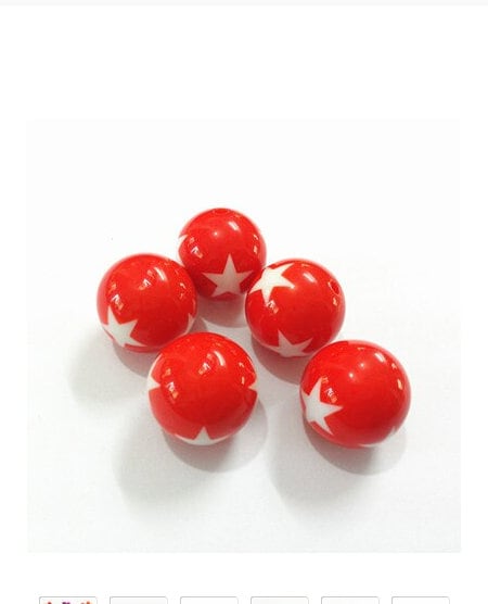 12mm Red or Blue Star 12mm Bubblegum Beads, Chunky Star Beads, Acrylic Beads, Chunky Necklace Star Bead