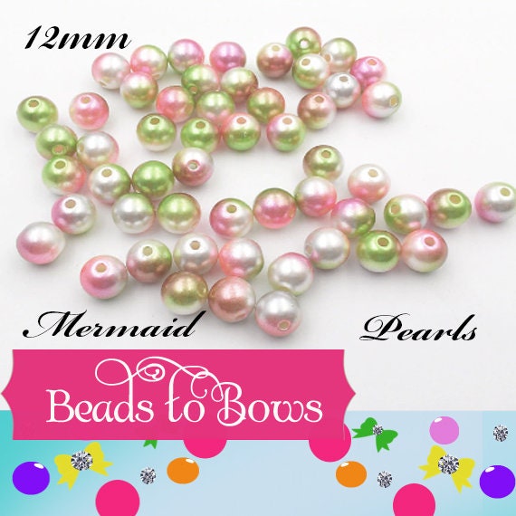 10 or 12mm Mermaid Bubblegum Pearls, Ombre Acrylic Pearls, Gumball Pearls, Bubblegum Necklace Supply Bead, Jewelry Supply,  Supply