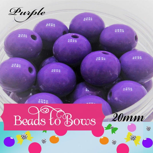 NEW 20mm Purple Bubblegum Beads, Chunky Bright Colored Beads, Chunky Necklace Supply Bead, DIY Bead Supply, Gumball Beads, Bubblegum Beads