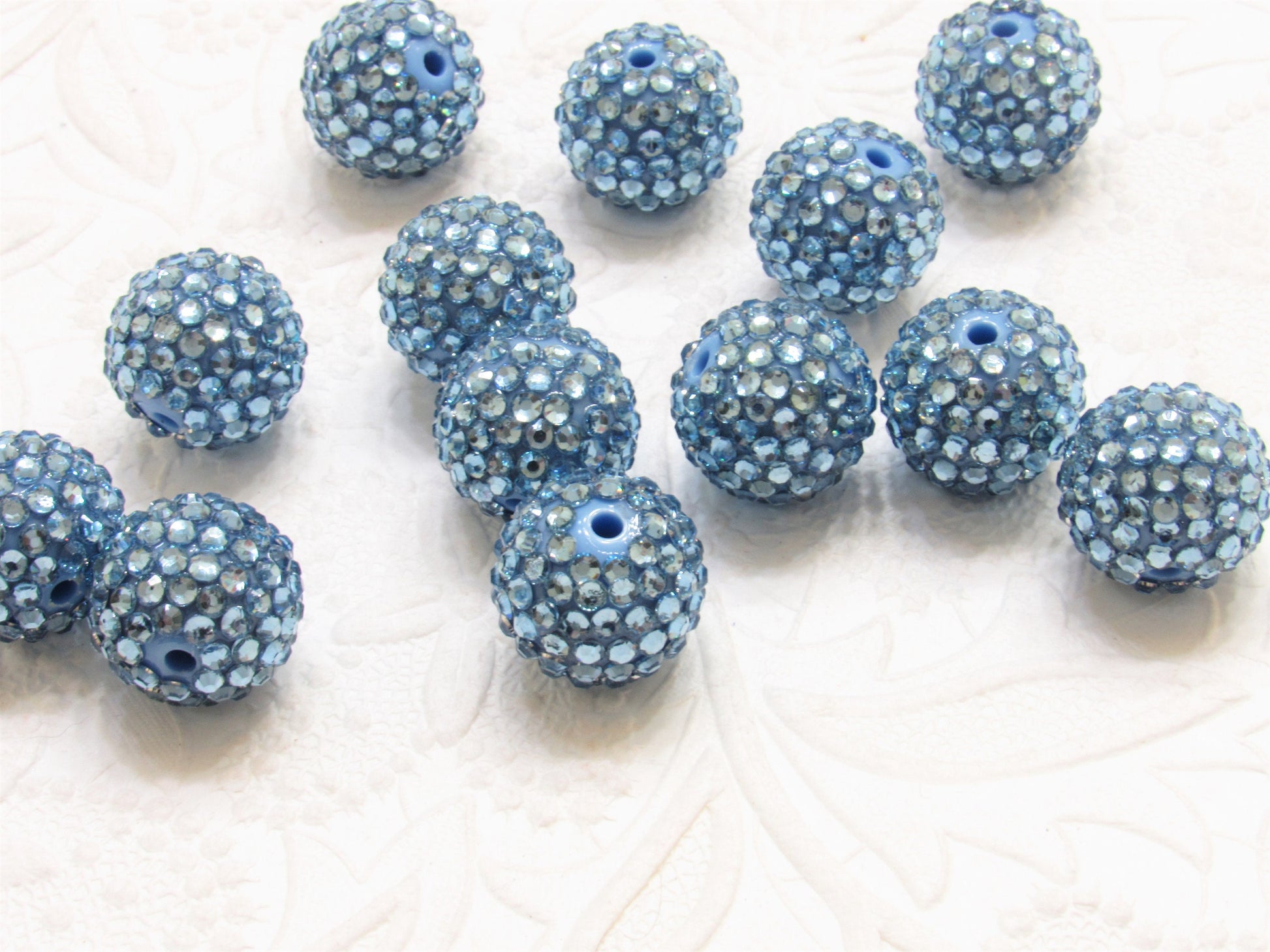 20mm Millenium Blue Rhinestone Beads, Bubblegum Beads, Rhinestone Bubblegum Beads, Chunky Bead Supply, Bubblegum Beads, Jewelry Supply