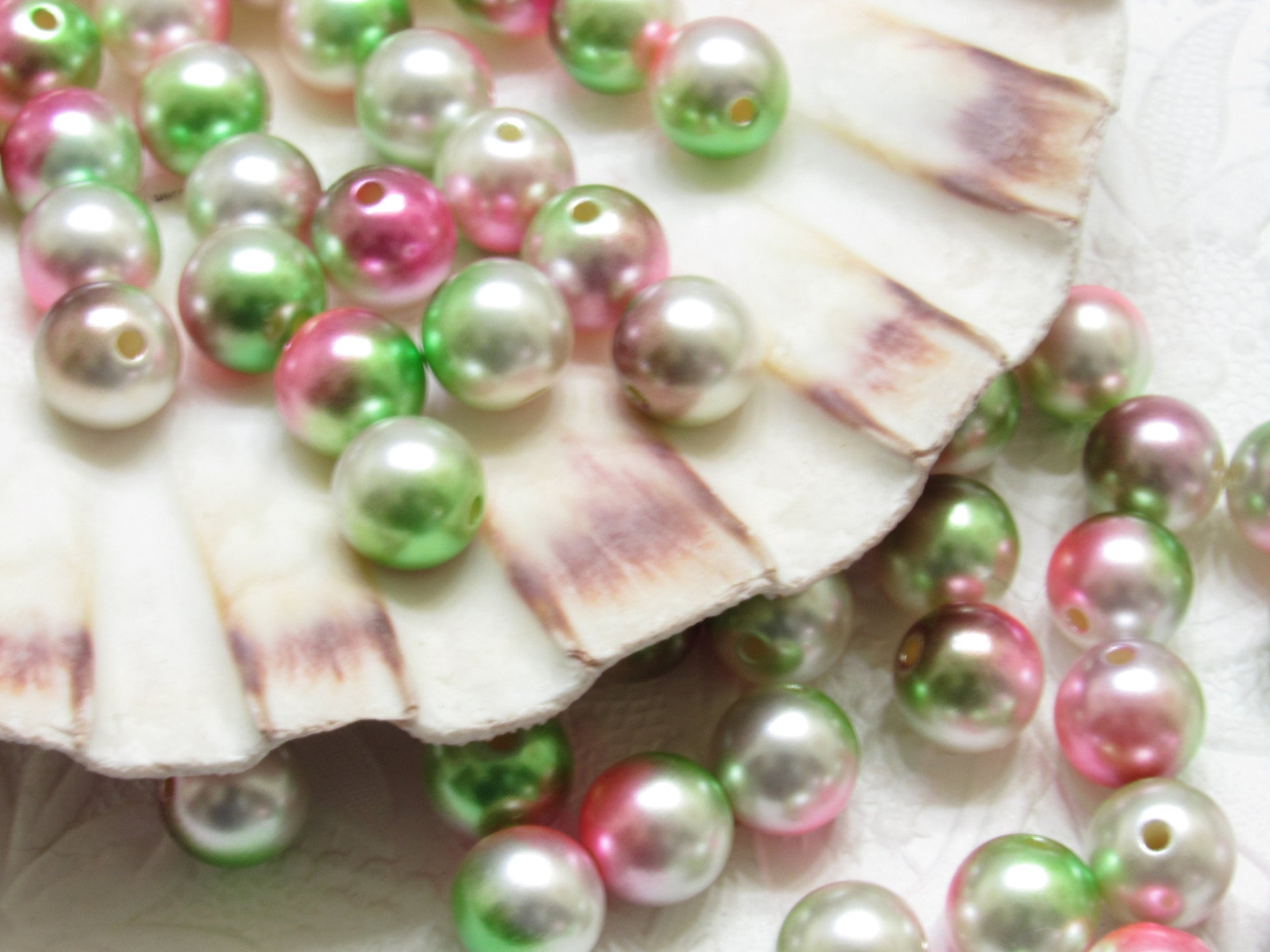 10 or 12mm Mermaid Bubblegum Pearls, Ombre Acrylic Pearls, Gumball Pearls, Bubblegum Necklace Supply Bead, Jewelry Supply,  Supply