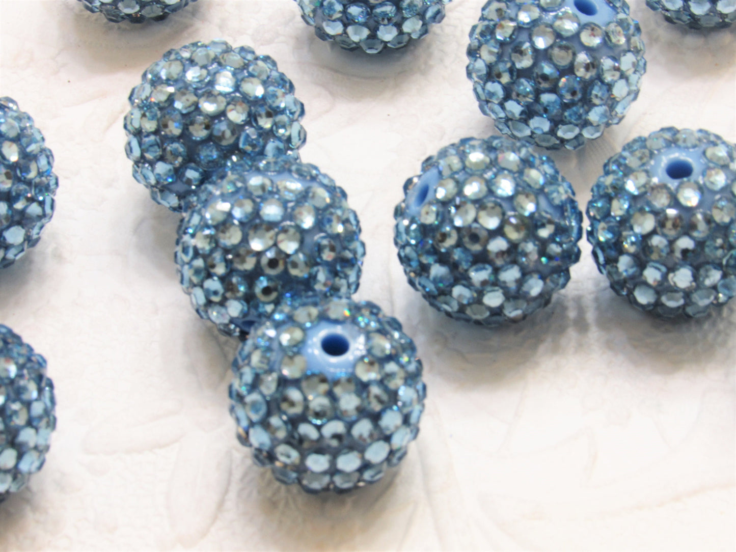 20mm Millenium Blue Rhinestone Beads, Bubblegum Beads, Rhinestone Bubblegum Beads, Chunky Bead Supply, Bubblegum Beads, Jewelry Supply