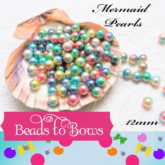 10 Or 12mm Mermaid 50 Ct. Bubblegum Pearls, Magic Chunky Pearls, Ombre Pearls, Gumball Pearls, Bubblegum Supply Bead, Jewelry Supply