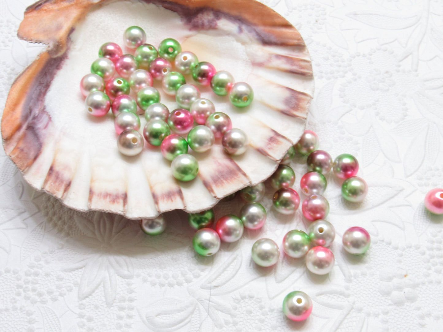 10 or 12mm Mermaid Bubblegum Pearls, Ombre Acrylic Pearls, Gumball Pearls, Bubblegum Necklace Supply Bead, Jewelry Supply,  Supply