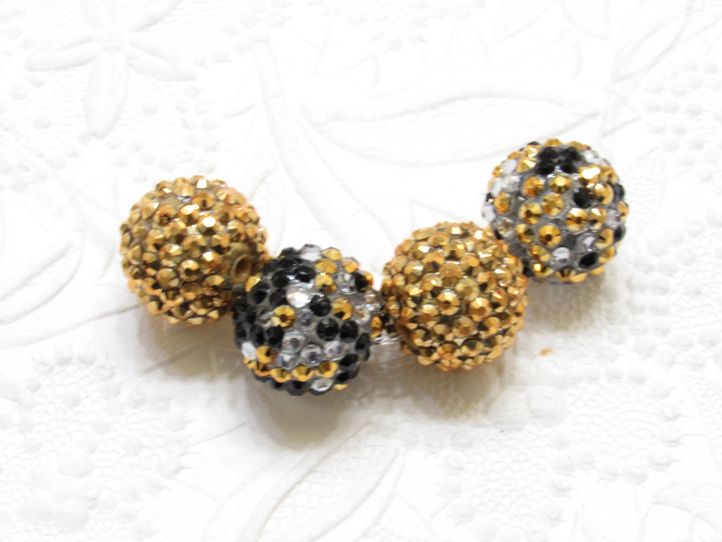 NEW 20mm Black And Gold  Confetti Rhinestone Beads,  Bubblegum Rhinestone Beads, Chunky Rhinestone Beads, Chunky Bead Supply