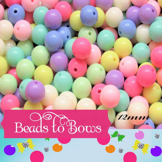 SALE 12mm Bubblegum Beads, Chunky Bright Colored Beads, Chunky Necklace Supply Bead, Gumball Beads, Bubblegum Beads, DIY Bead Supply