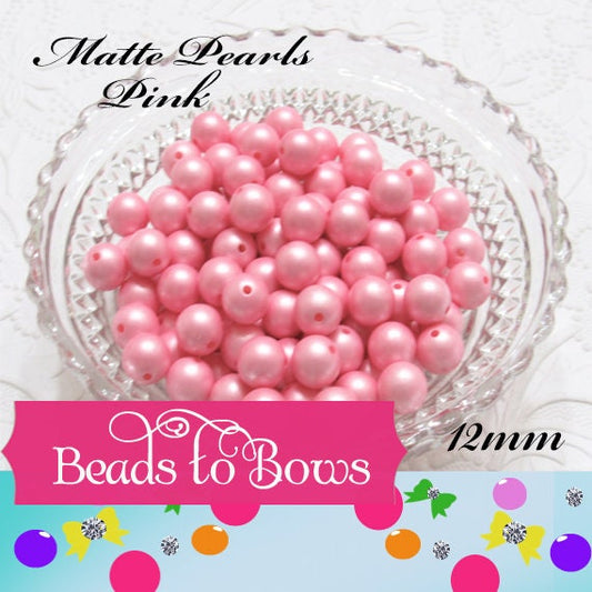 10 or 12mm Matte Pink  Bubblegum Pearl Beads, Gumball Beads, Pearl Beads, Bubblegum Pearls, Beading Supply, Jewelry Supply