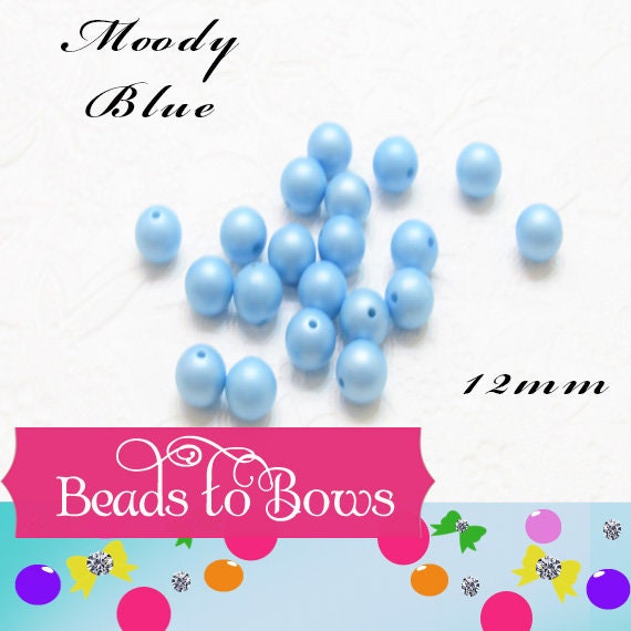 12mm Matte Moody Blue Bubblegum Pearl Beads, Gumball Beads, Pearl Beads, Bubblegum Pearls, Beading Supply, Jewelry Supply