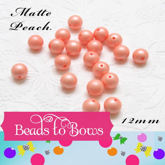 12mm Matte Peach Bubblegum Pearl Beads, Gumball Beads, Pearl Beads, Bubblegum Pearls, Beading Supply, Jewelry Supply