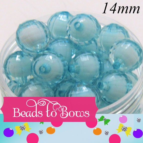 Clearance14mm Bead In A Bead, Mixed Colored Beads, Chunky Necklace Supply Bead, Gumball Beads, DIY Bubblegum Necklace Beads, DIY  Beads