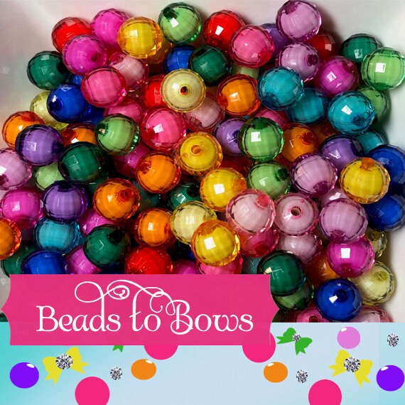 12mm Bead In A Bead, Assorted Chunky Beads, Necklace Supply Bead, Gumball Beads, DIY Bubblegum Necklace Supply Beads,