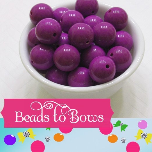 10 ct. 16mm Orchid Bubblegum Beads, Chunky Bubblegum Beads, Chunky Gumball Beads, Fairy Kei Beads, Chunky Necklace Supply, Acrylic Bead