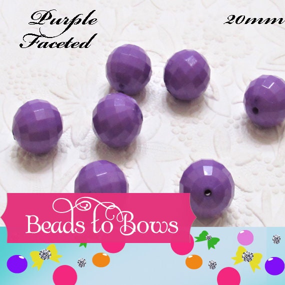 Spring Colors Faceted Bubblegum Bead, 10 or 20 Chunky Beads, Round Acrylic Beads, Chunky Bead Supply, Bubblegum Necklace Supply Beads