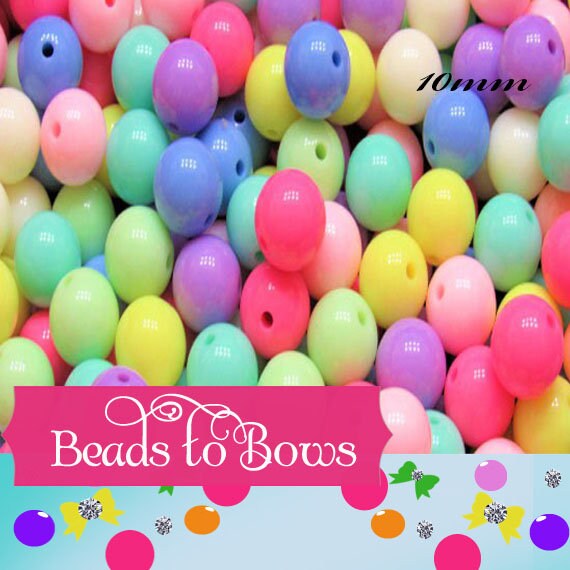 10mm Bubblegum Beads, Chunky Bright Colored Beads, Chunky Necklace Supply Bead, Gumball Beads, Bubblegum Beads, DIY Bead Supply