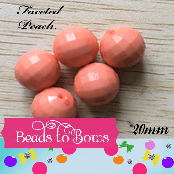 Spring Colors Faceted Bubblegum Bead, 10 or 20 Chunky Beads, Round Acrylic Beads, Chunky Bead Supply, Bubblegum Necklace Supply Beads