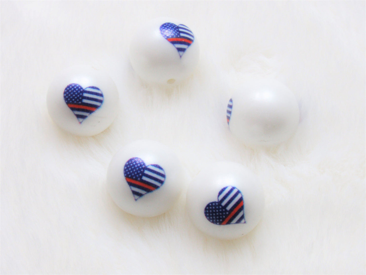 New Star Heart Beads, 4th of July 20mm Red White Blue USA Heart Flag  Bubblegum  Beads, July 4th. Beads, Gumball Beads, Bubblegum Beads