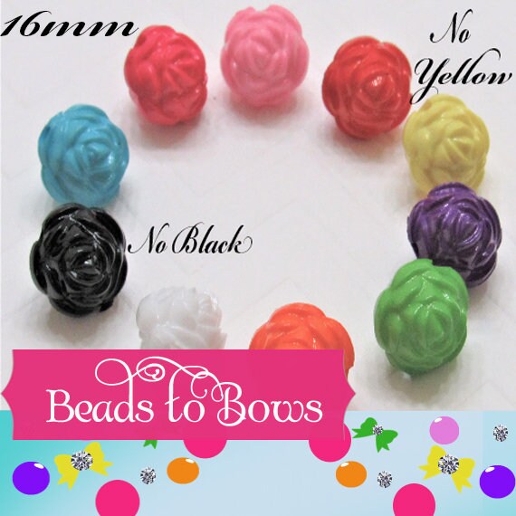 8 Count Chunky 16mm Rose Bubblegum Beads, Chunky Gumball Bead, Bubblegum Necklace Beads, Rose Beads