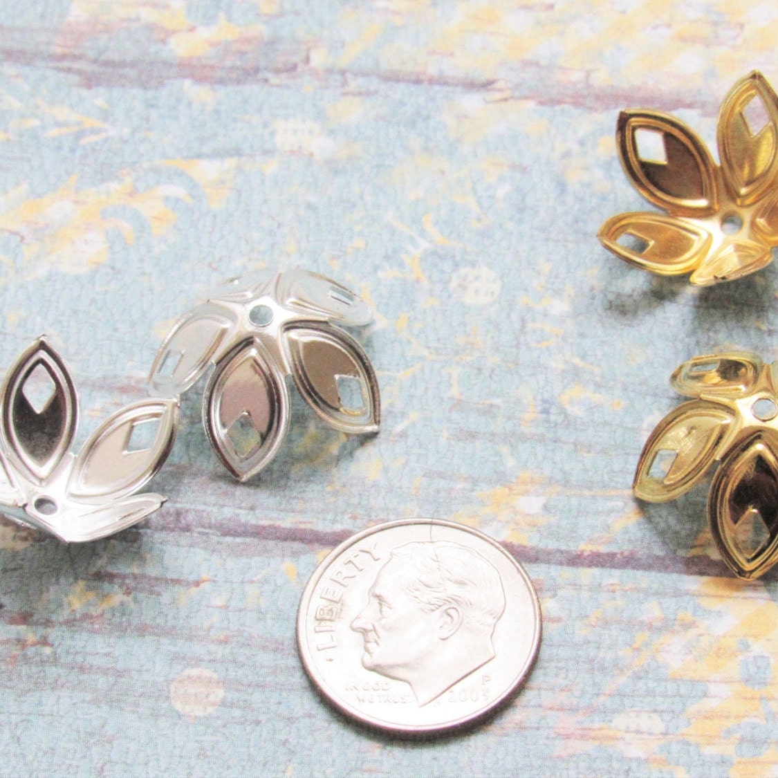 18mm Silver Flower Bead Cap, 18mm Silver Tone Flower Bead Cap, Findings, Jewelry Findings, Beading Supply