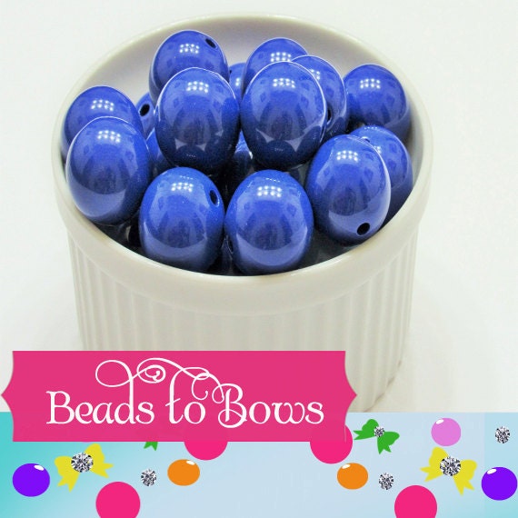 20mm Royal Blue Chunky Beads, Bubblegum Beads, Gumball Beads, Chunky Bubble Gum Beads, Chunky Supply Necklace Beads, Gum Ball Beads