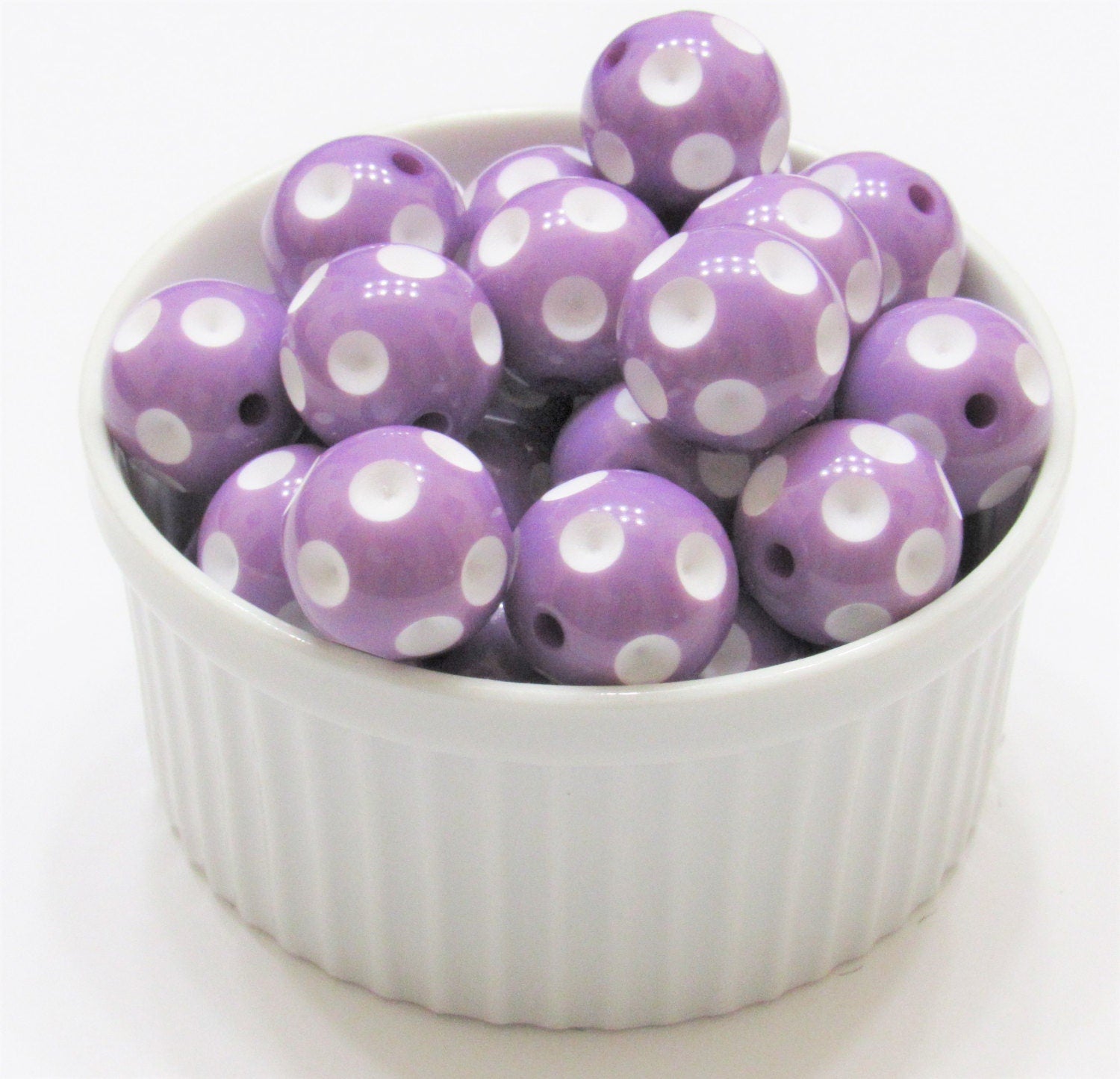 20mm Purple Polka Dot Beads, Bubblegum Beads, Chunky Gumball Beads, Chunky Bubblegum Beads, Chunky Necklace Supply Bead, Acrylic Bead