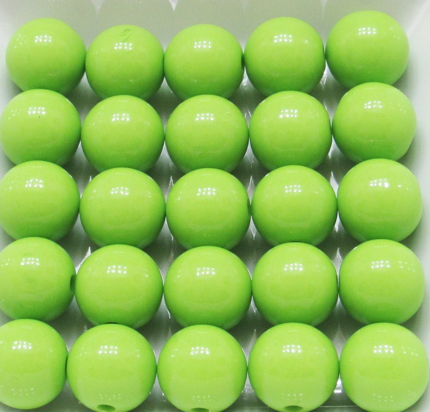 10 Chunky 16mm Beads Solid Lime Bubblegum Bead, Chunky Gumball Bead, Chunky Necklace Bead Supply, Acrylic Bead