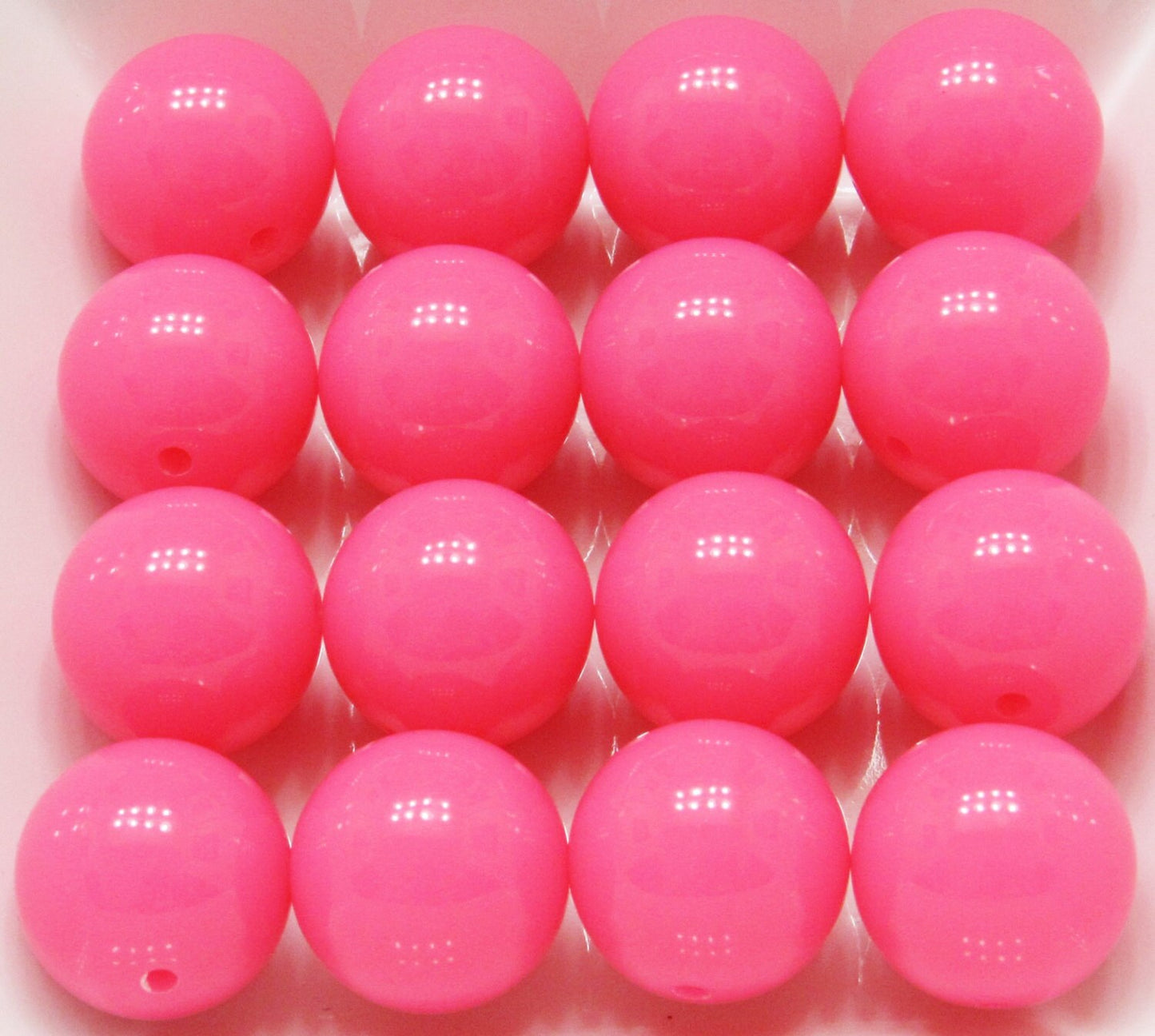 Neon Hot Pink 20mm BUBBLEGUM beads chunky bead solid Neon bubblegum bracelet bead childs necklace bead acrylic bubblegum beads