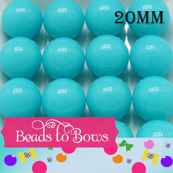 10 Neon Blue 20mm Bubblegum Beads, Chunky Neon Blue Acrylic Beads, Bubblegum Bead Supply, Acrylic Beads, Jewelry  Supply