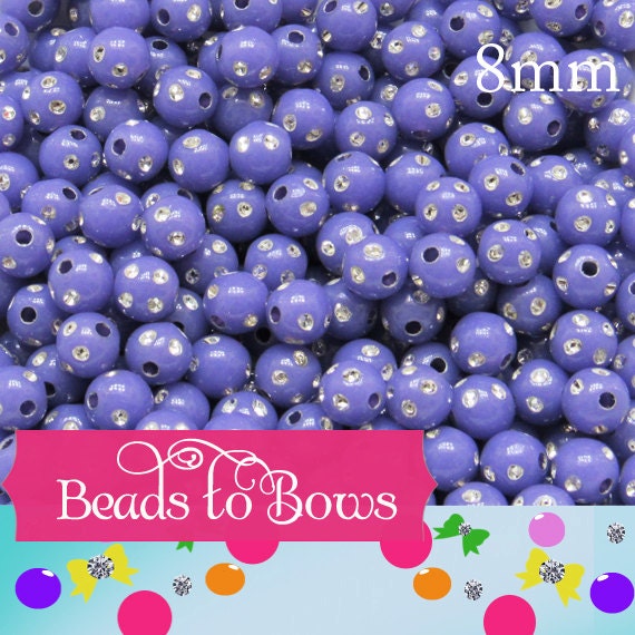 Purple 8mm Bling Bubblegum Beads, Chunky Bubblegum Bead, Acrylic Beads, Chunky Necklace Supply Beads, Chunky Gumball Beads