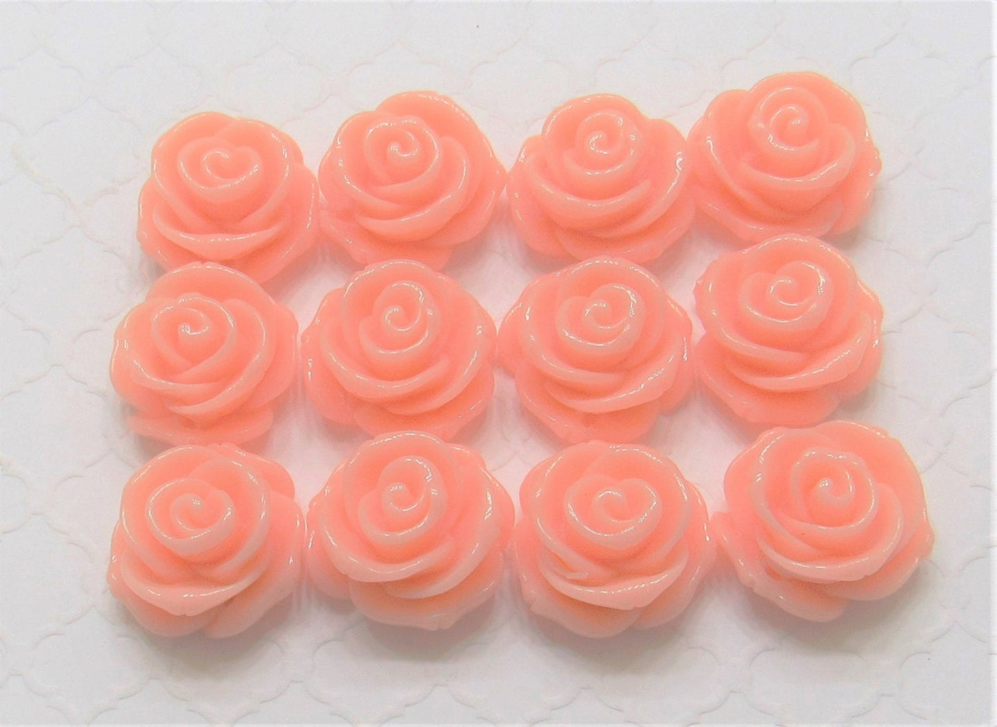 Qty 6-12 Light Peach rose beads 23mm Chunky Rose beads Bubblegum rose beads,Flatback rose beads, 2mm hole Bracelet rose bead, Gum ball rose