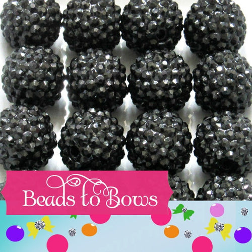 Black Acrylic Bow, 47x37mm, Black Bow Beads, Chunky Bubblegum Beads Set of  2 C7 