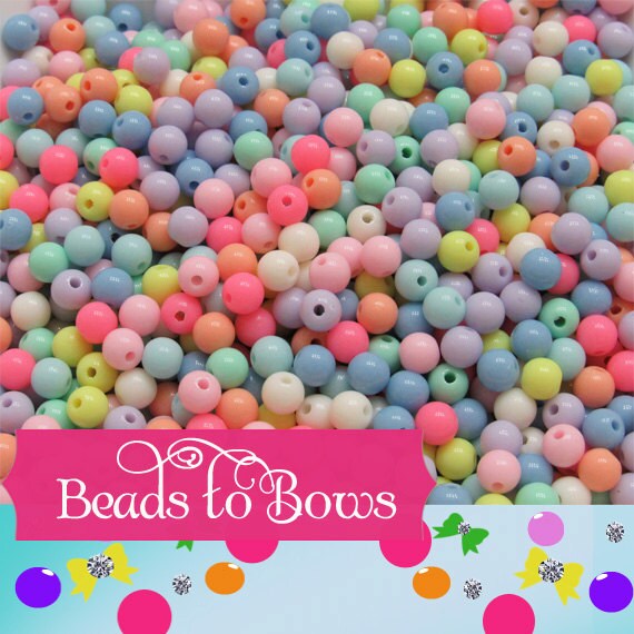 6mm Acrylic Pastel Bubblegum Beads, Chunky Bubblegum Beads, 100 for 1.08 Pastel Spacer Bead, Bubble Gum Beads,